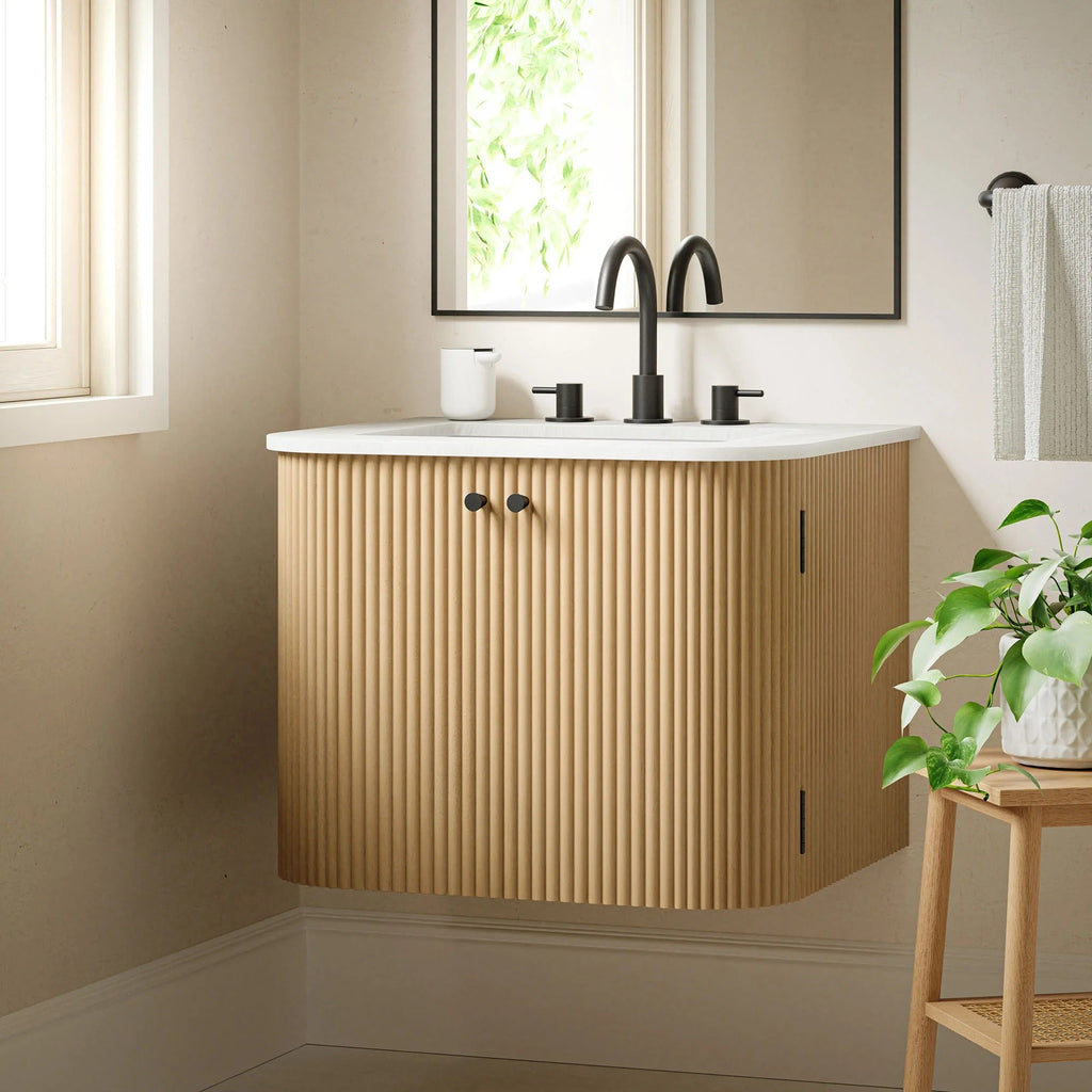 Zia 24" Wall-Mount Bathroom Vanity with Marble Sink