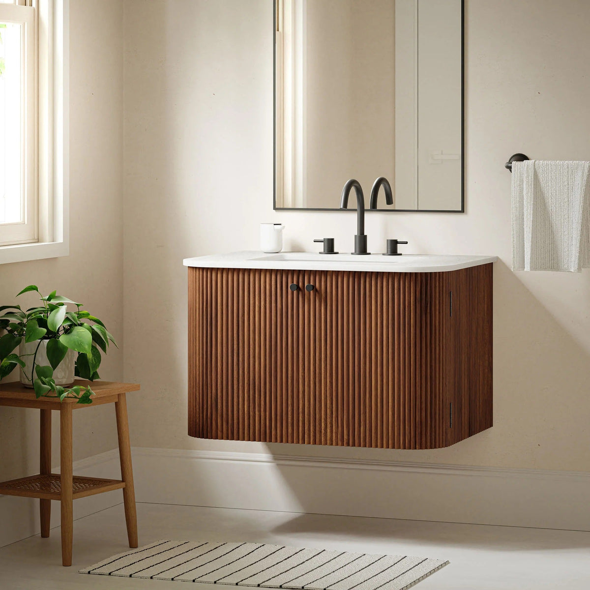 Zia 24" Wall-Mount Bathroom Vanity with Marble Sink