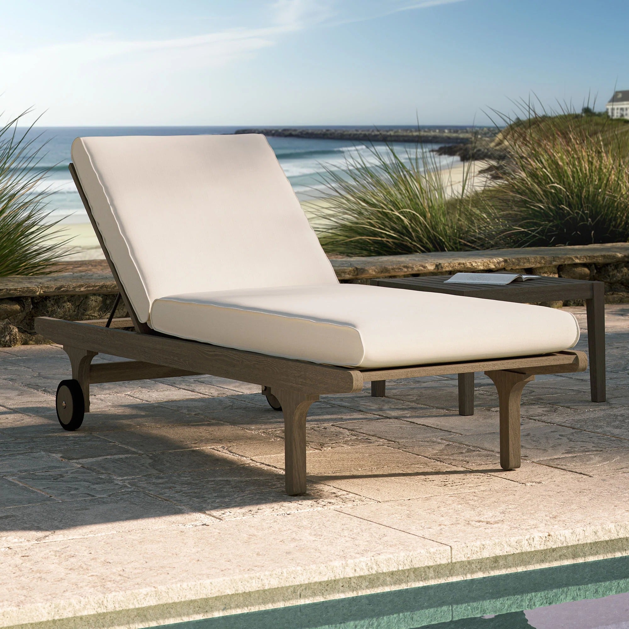Saratoga Outdoor Teak Chaise Lounge Chair
