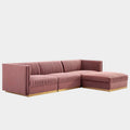Sanguine 4-Piece Channel Tufted Performance Velvet Modular Sectional Sofa