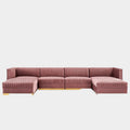 Sanguine 6-Piece Channel Tufted Performance Velvet Modular Sectional Sofa