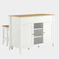 Garland 3-Piece Kitchen Island and Stool Set in Oak White