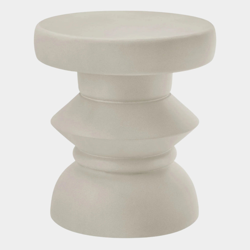 Terza Indoor - Outdoor Patio Concrete Side Table in Light Gray