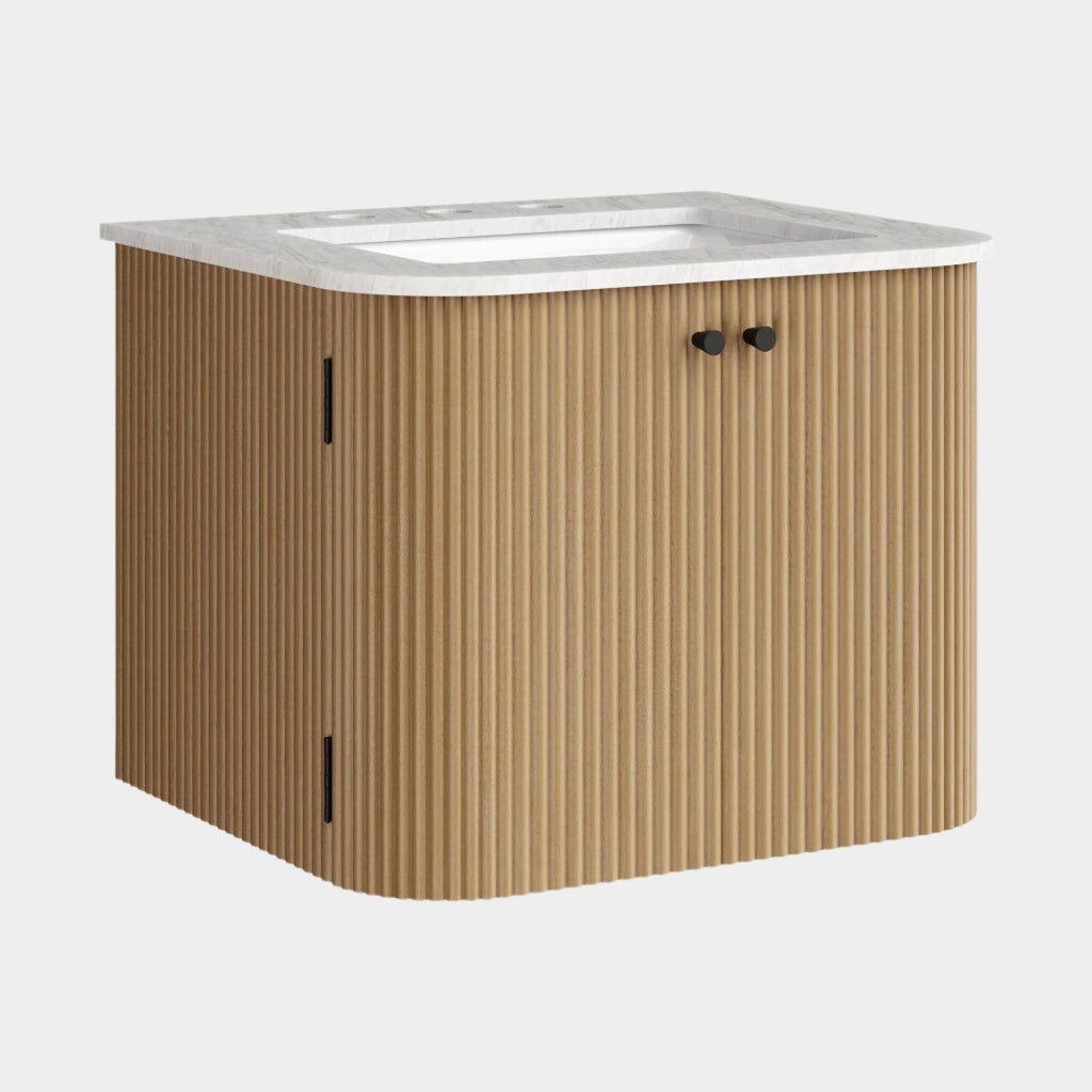 Zia 24" Wall-Mount Bathroom Vanity with Marble Sink