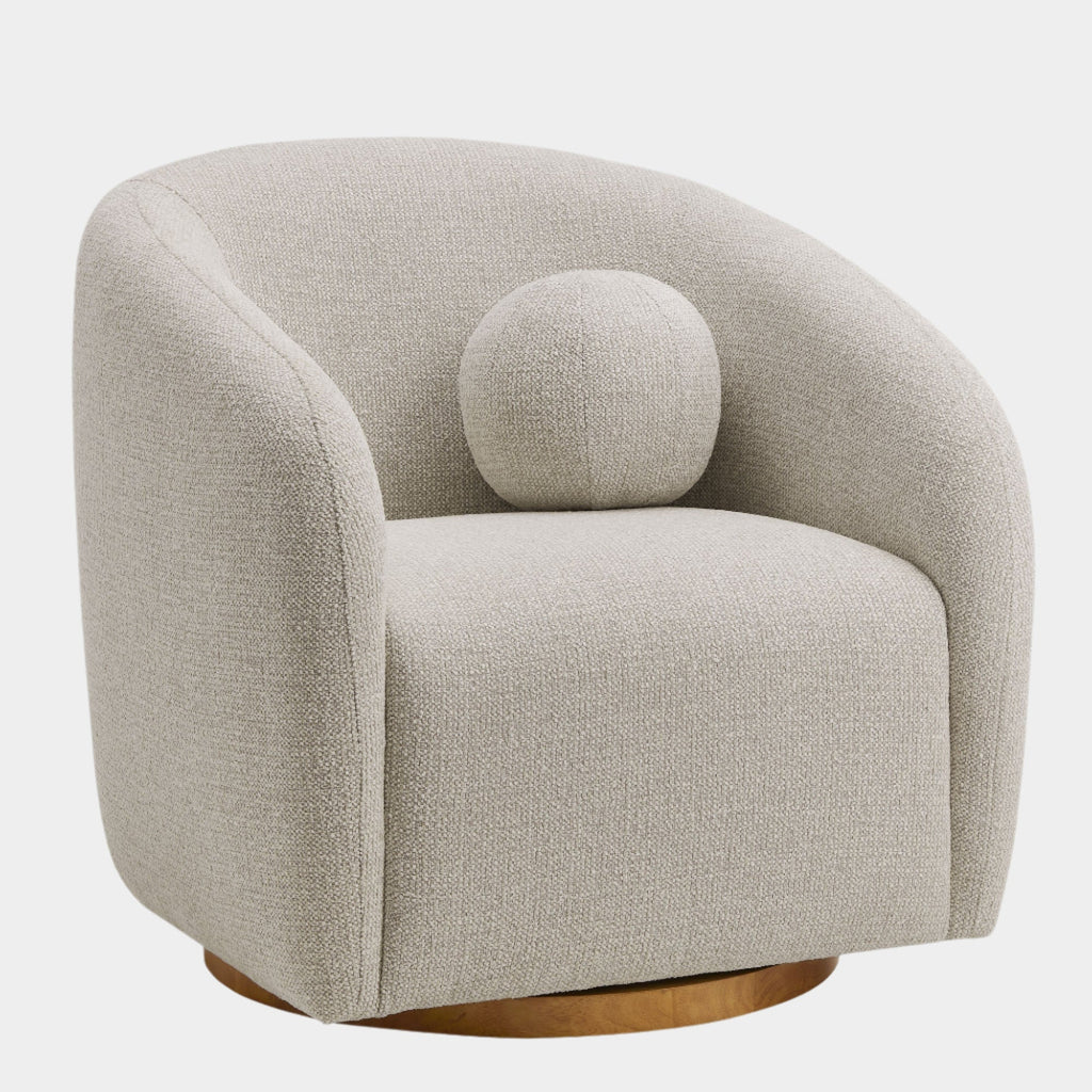 Holland Swivel Chenille Fabric Armchair