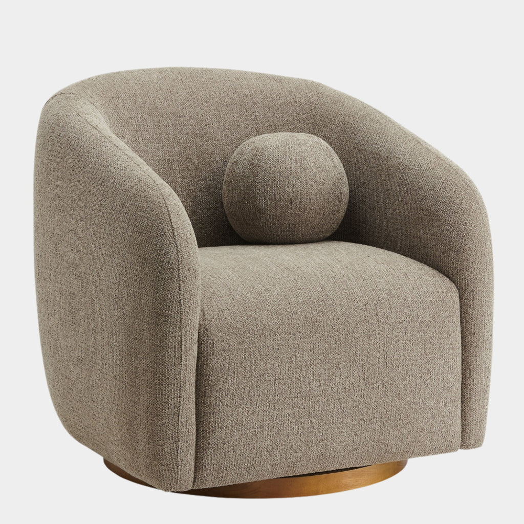 Holland Swivel Chenille Fabric Armchair