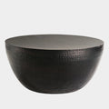 Mella 32 Inch Metal Hammered Coffee Table in Black