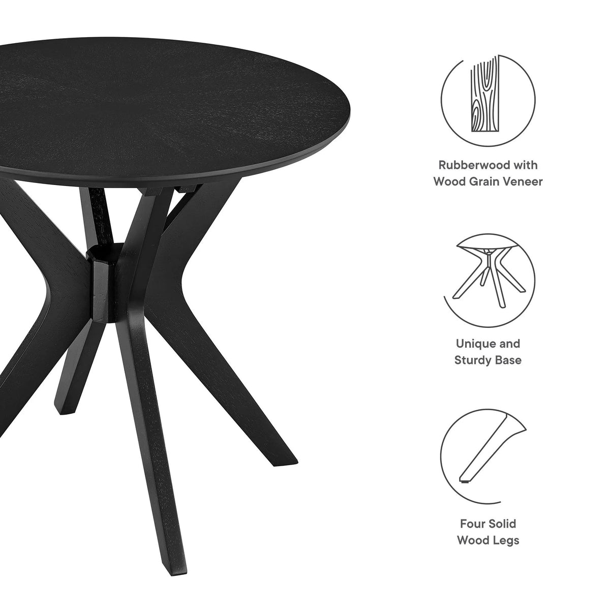 Crossroads 24” Round Wood Side Table