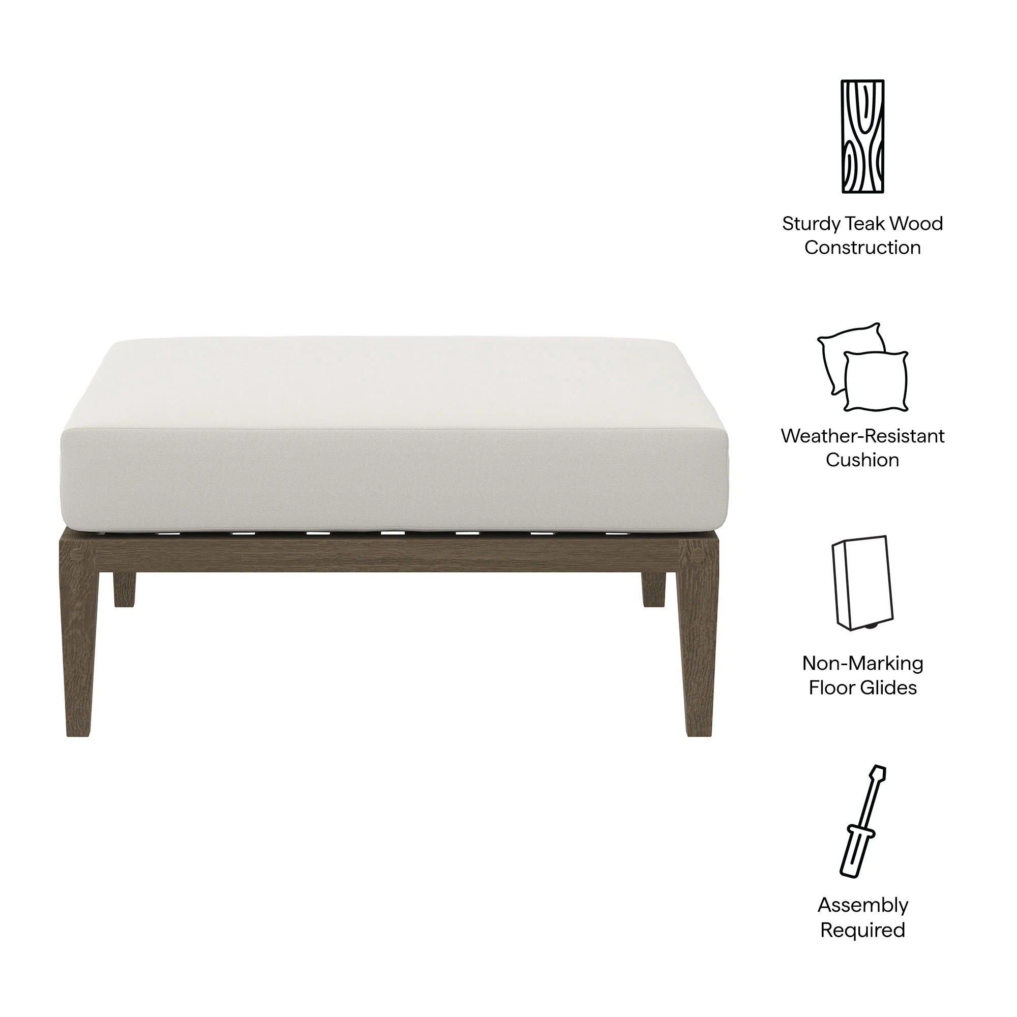 Northlake Outdoor Teak Ottoman