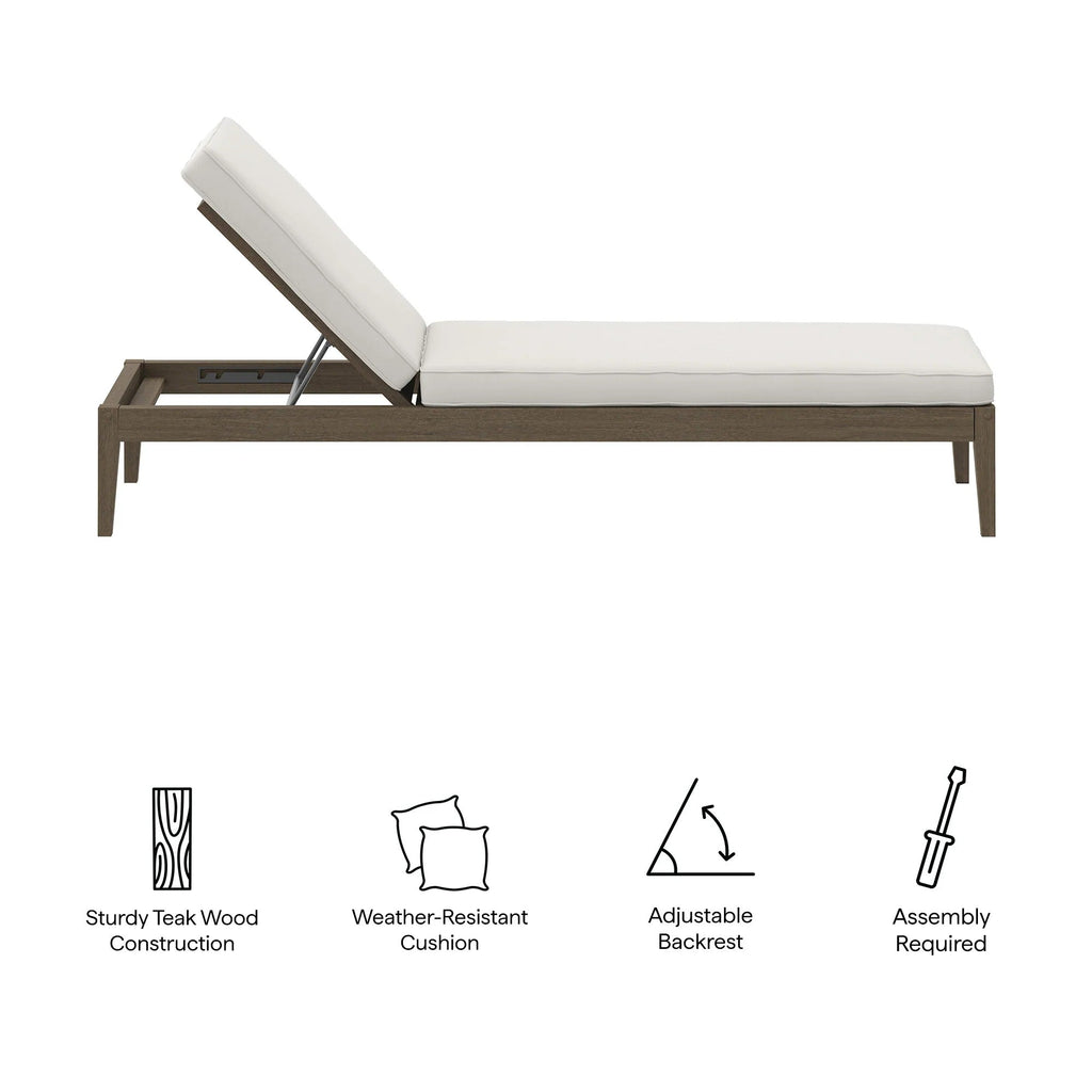 Northlake Outdoor Teak Chaise Lounge