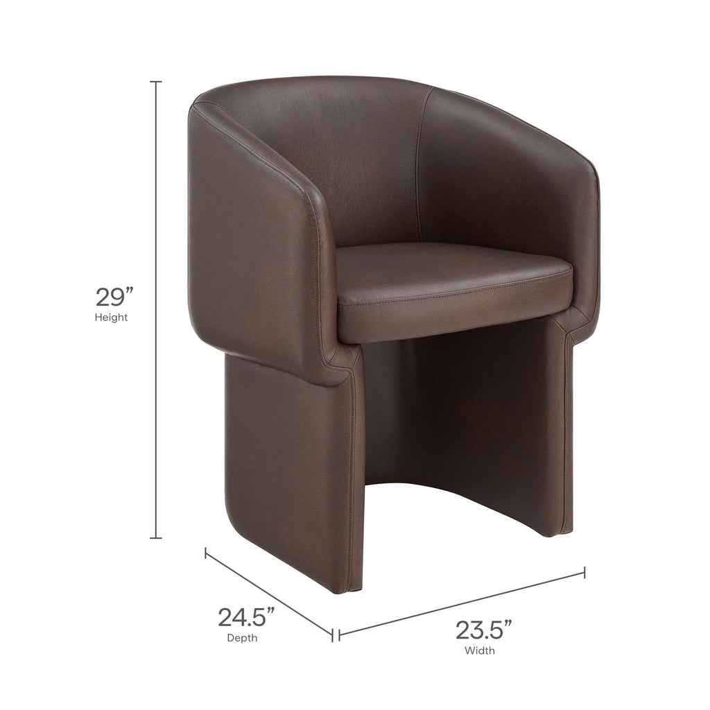 Verity Barrel Back Vegan Leather Dining Chair