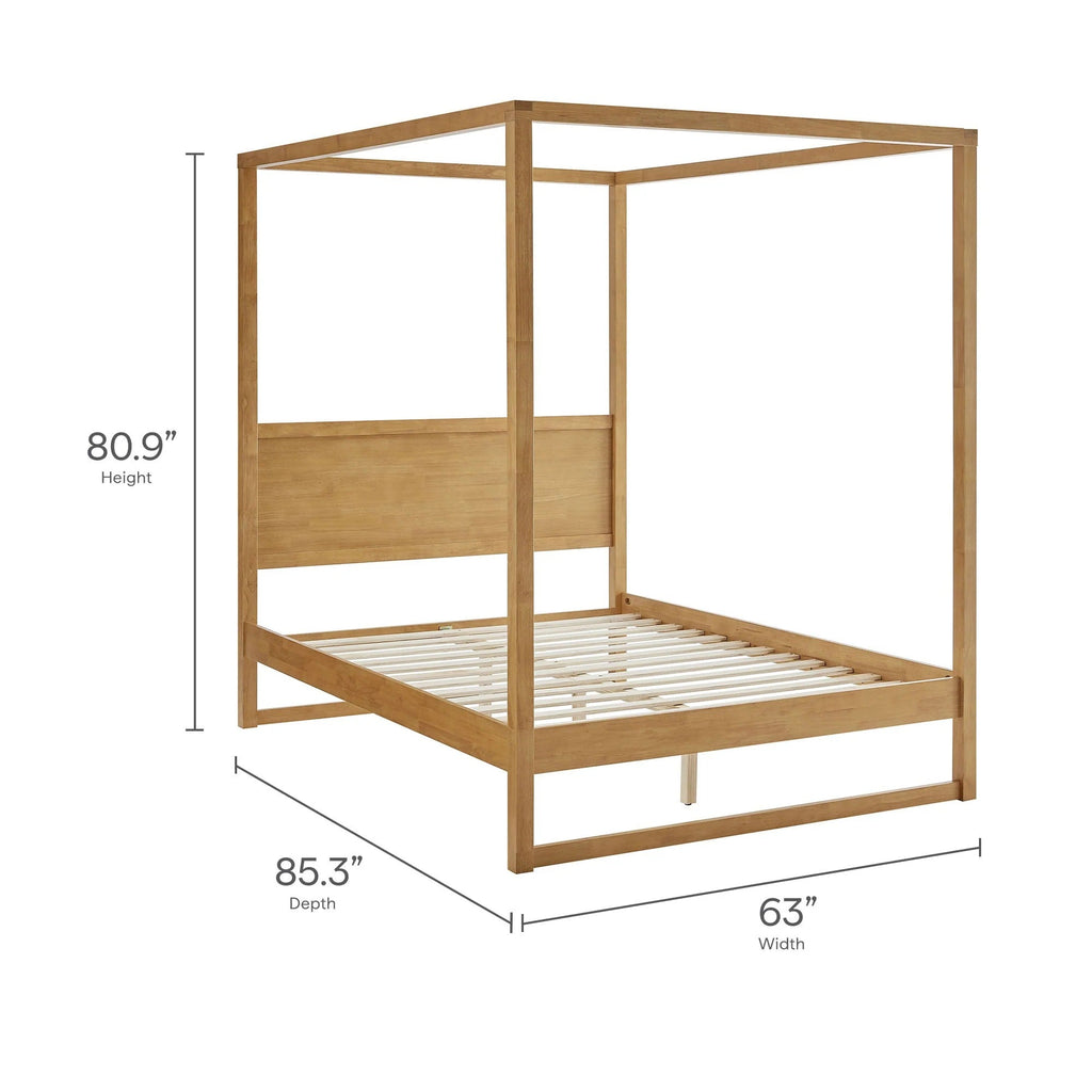 Alva Queen Wood Canopy Platform Bed