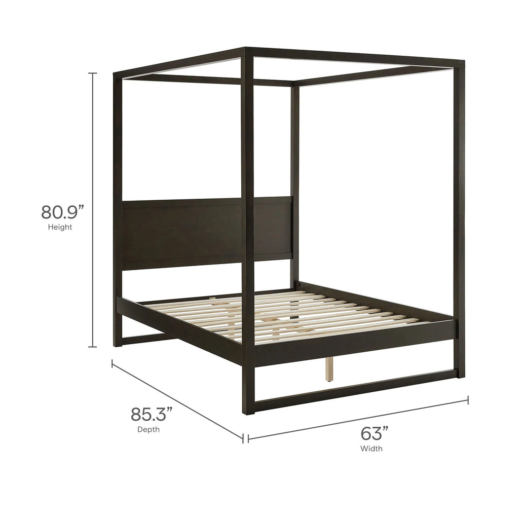 Alva Queen Wood Canopy Platform Bed