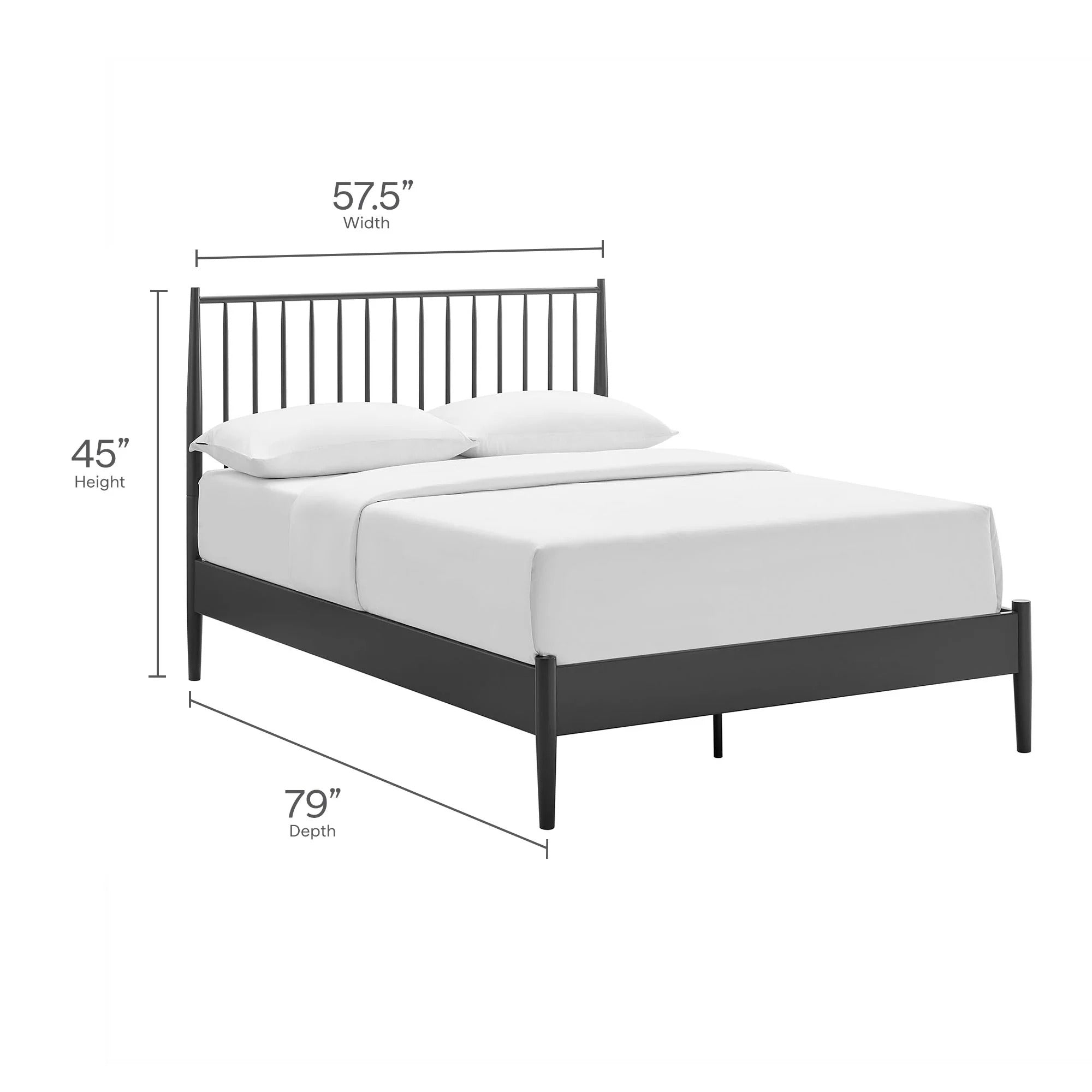 Adair Spindle Metal  Platform Bed