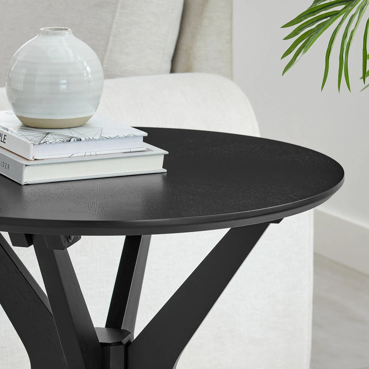 Crossroads 24” Round Wood Side Table