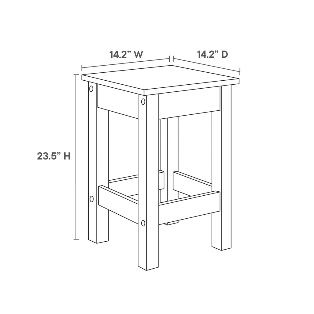 Meadowbrook 3-Piece Kitchen Island and Stool Set in White Maple