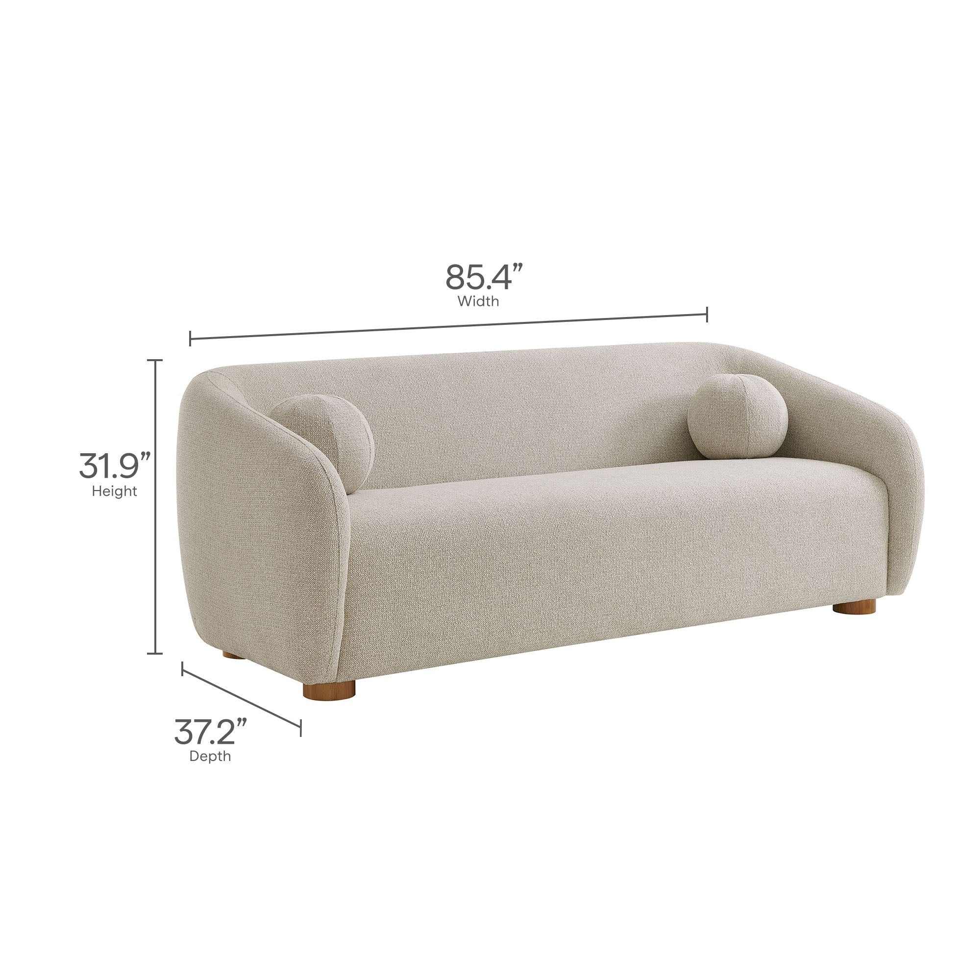Holland 85" Chenille Fabric Sofa