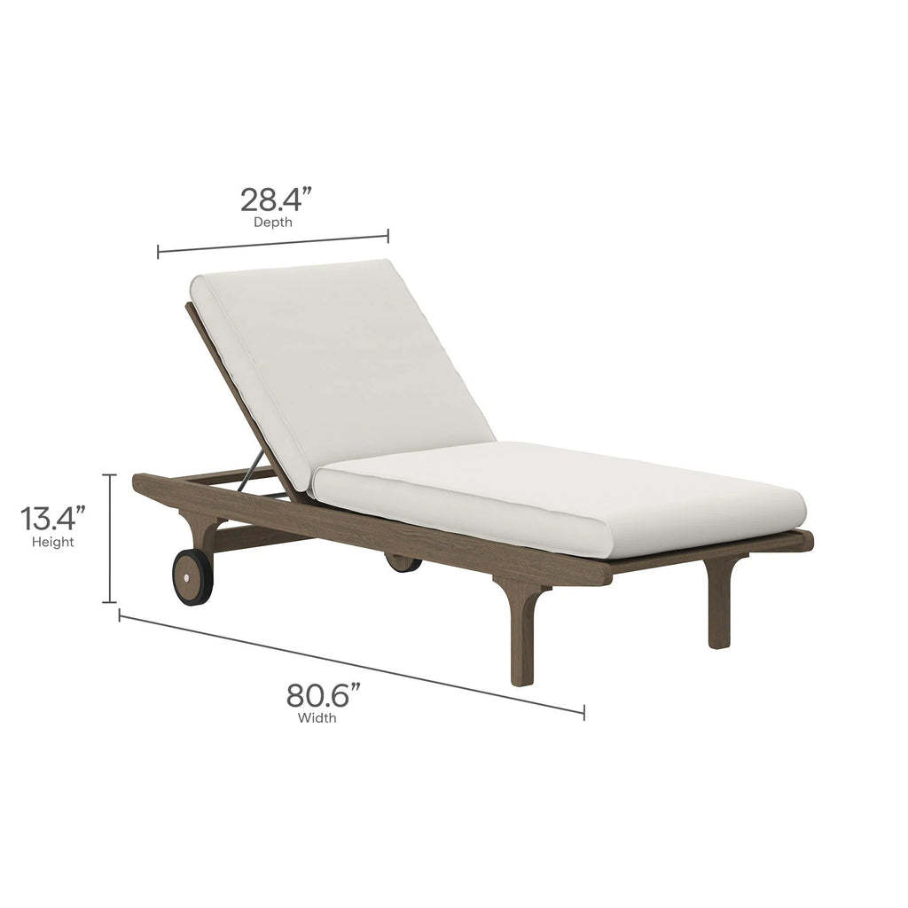 Saratoga Outdoor Teak Wood 3-Piece Chaise Lounge
