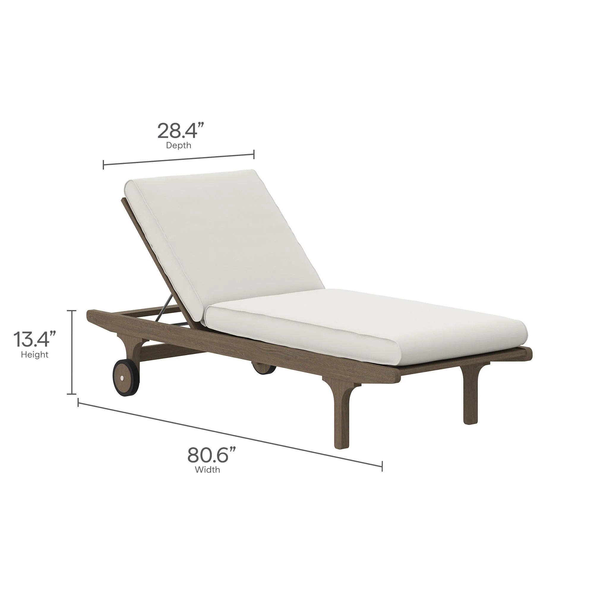Saratoga Outdoor Teak Wood 3-Piece Chaise Lounge