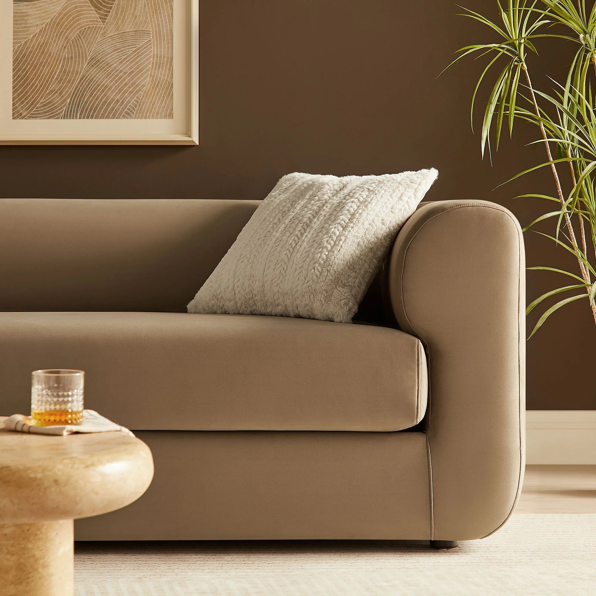 Leif 89" Performance Velvet Upholstered Sofa