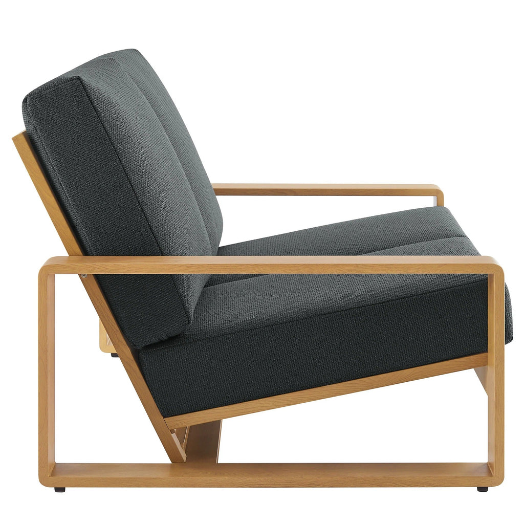 Lirienne Outdoor Patio Aluminum Faux Wood Loveseat