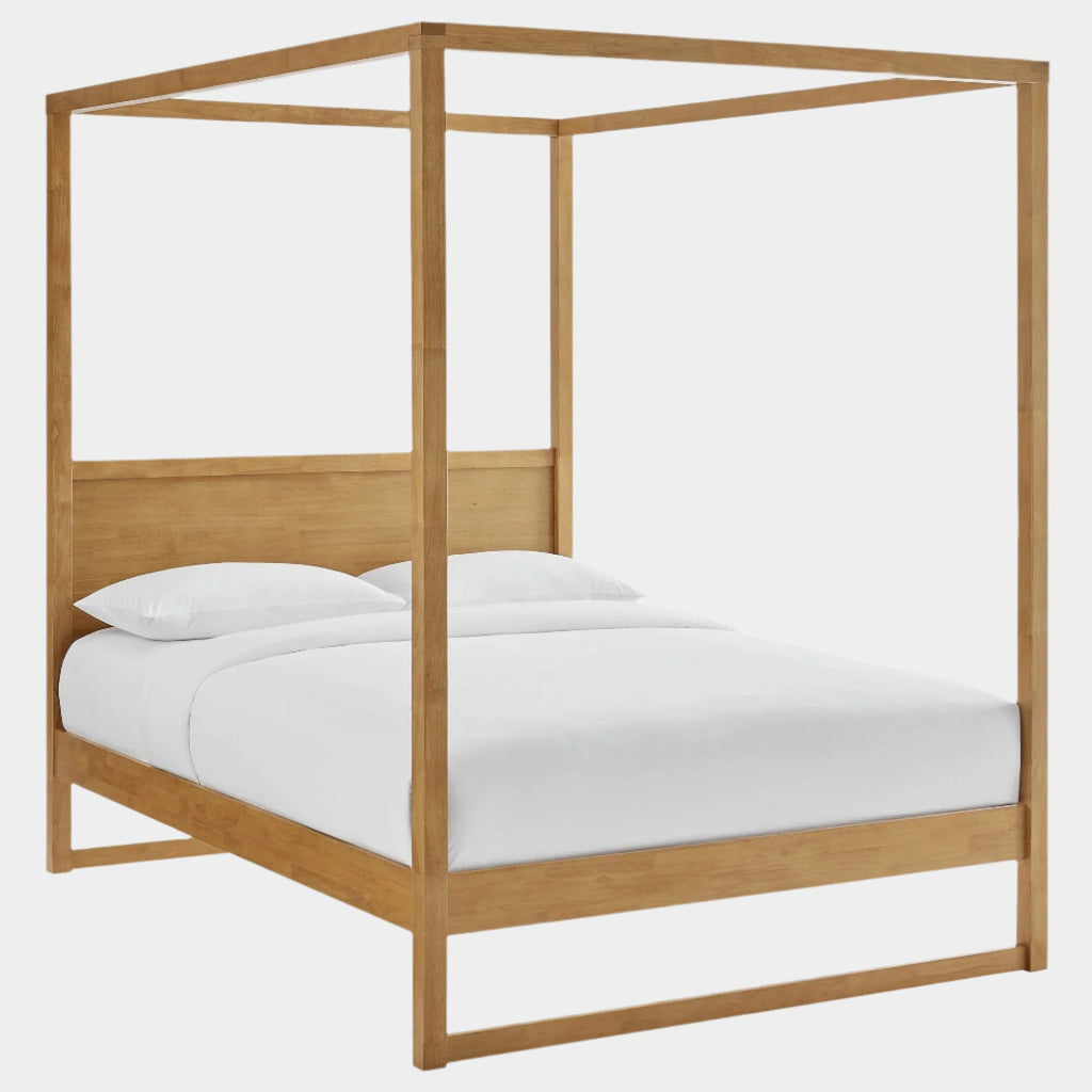 Alva Queen Wood Canopy Platform Bed