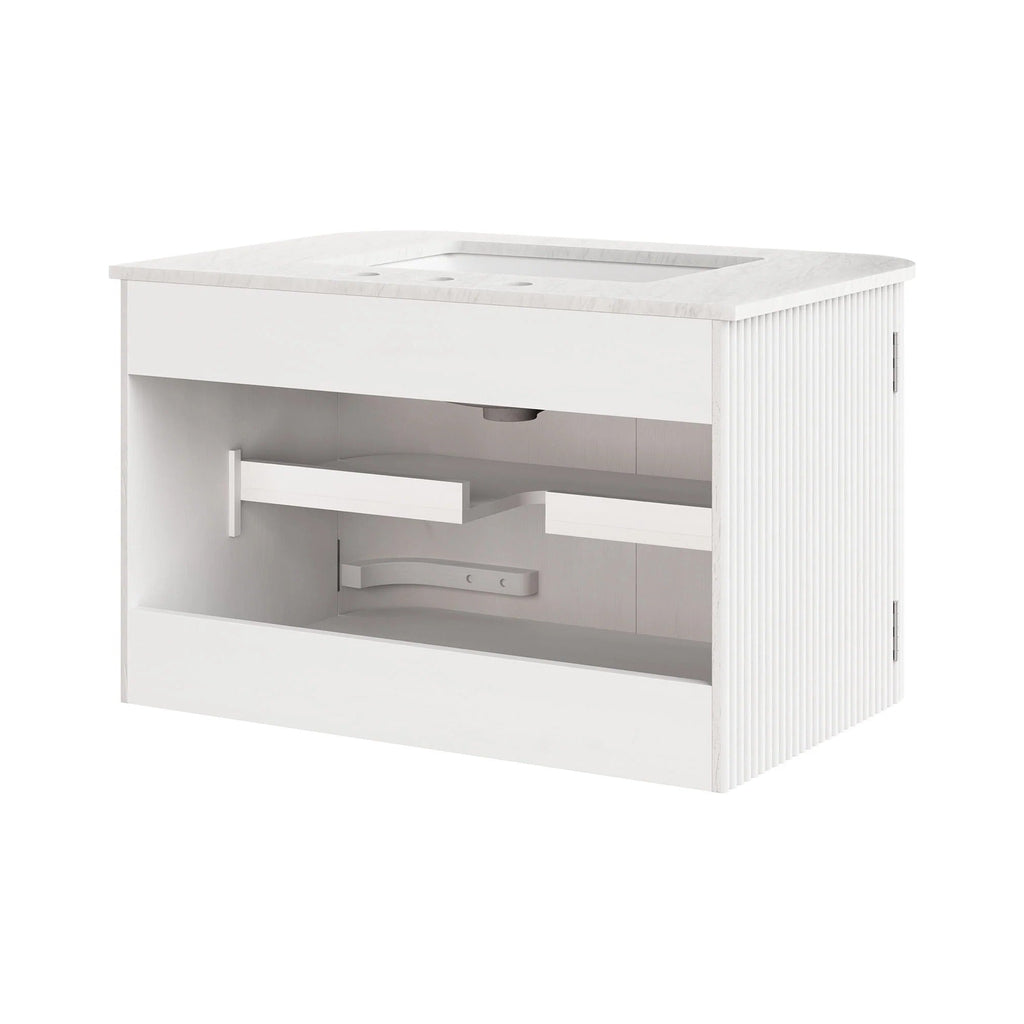 Zia 24" Wall-Mount Bathroom Vanity with Marble Sink