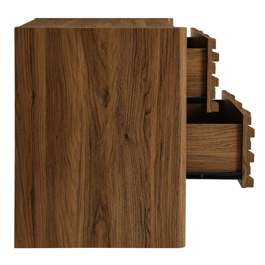 Emric Wave Nightstand in Walnut