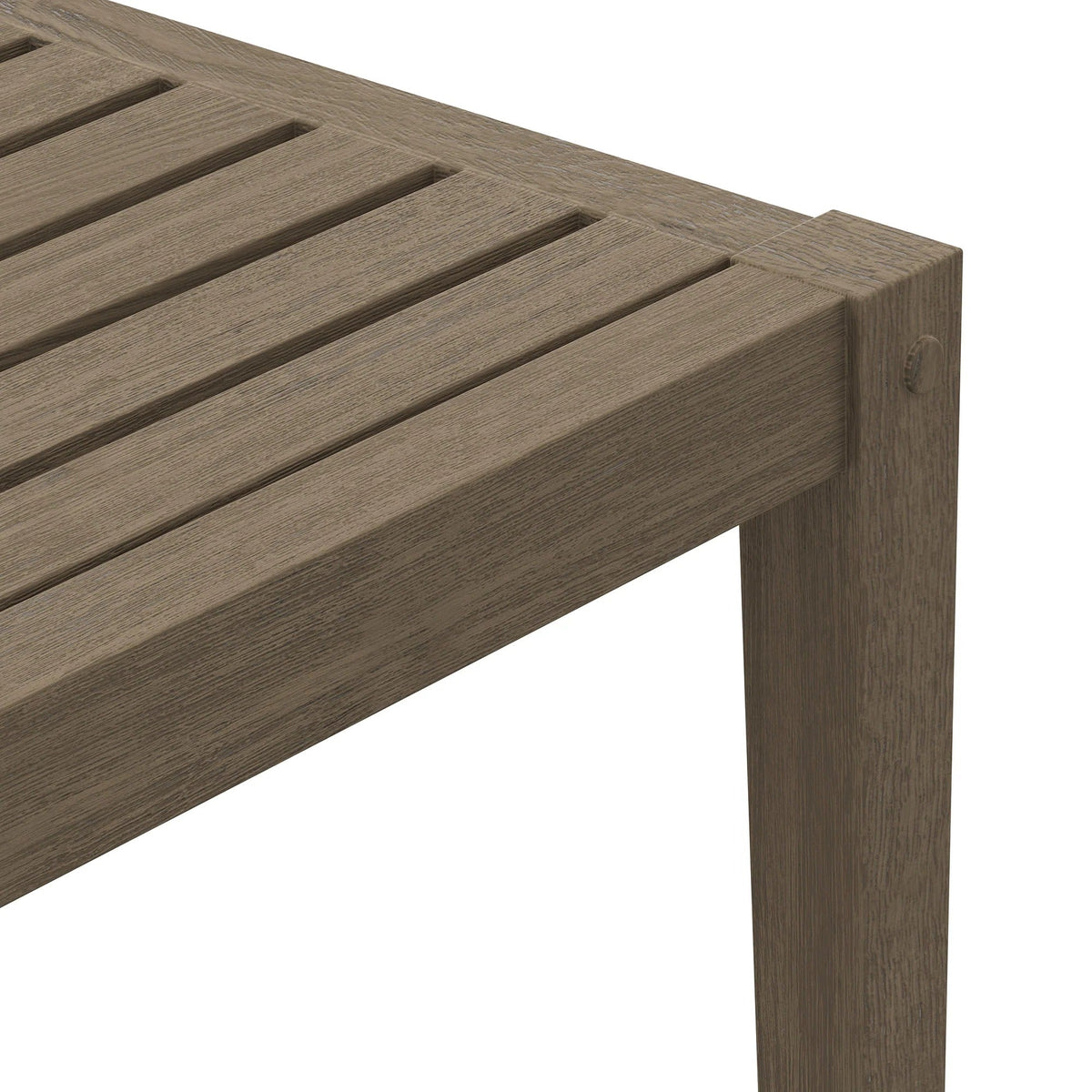 Northlake Square Outdoor Patio Teak Side Table in Weathered Gray