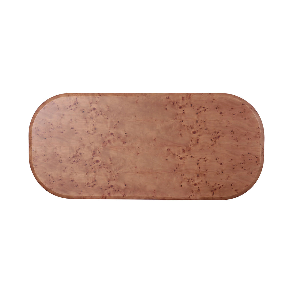 Gladyss 87" Burl Oval Dining Table