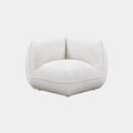 Arezza Stone White Contract-Grade Basketweave Chenille Corner Chair