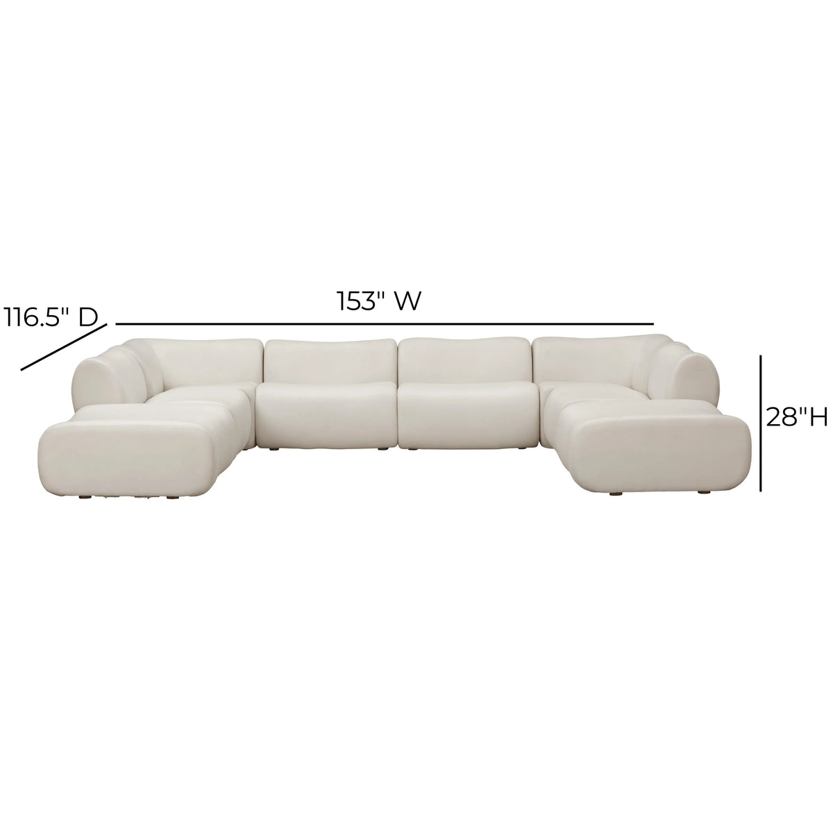 Zenith 8-Piece Contract-Grade Upcycled Fabric Modular U-Sectional