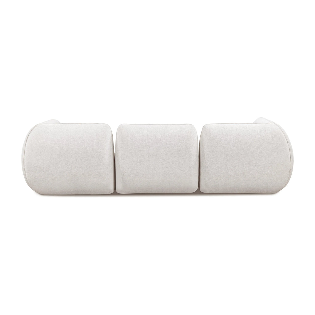 Arezza 4-Piece Stone White Contract-Grade Basketweave Chenille Modular Sectional