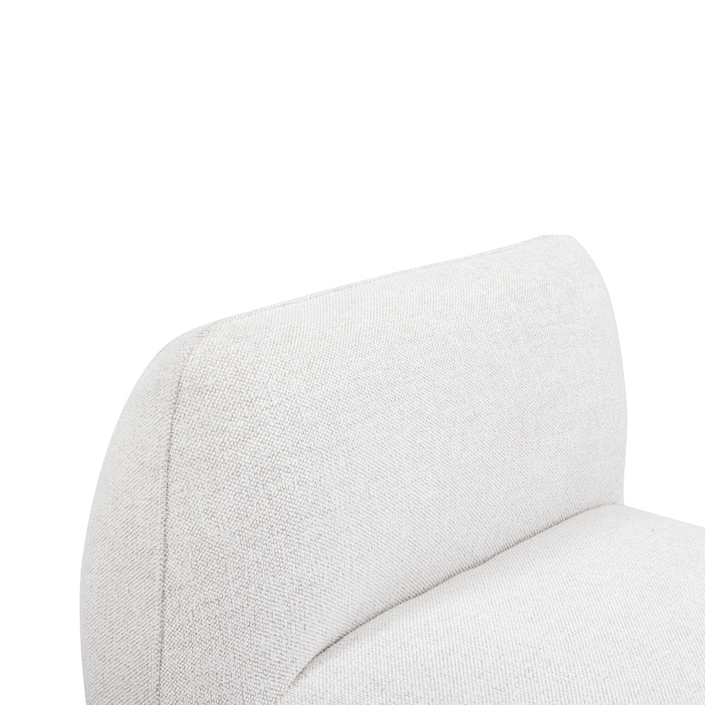 Arezza Stone White Contract-Grade Basketweave Chenille Armless Chair