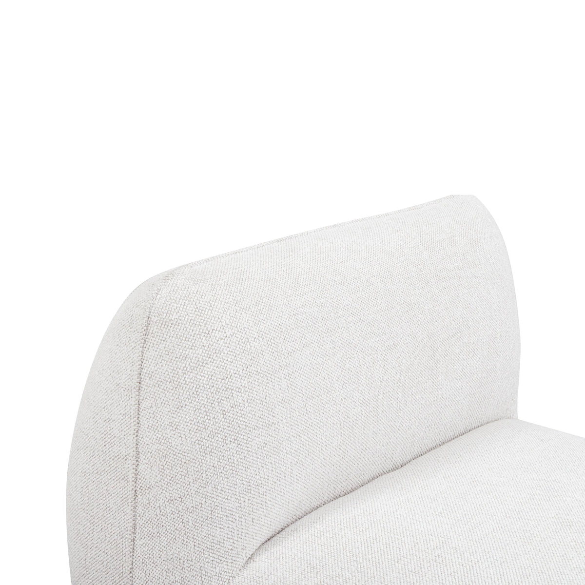 Arezza Stone White Contract-Grade Basketweave Chenille Armless Chair