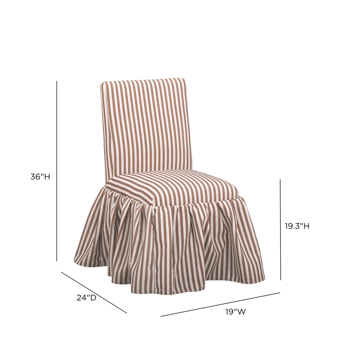 Gertrude Striped Performance Linen Skirted Dining Chair