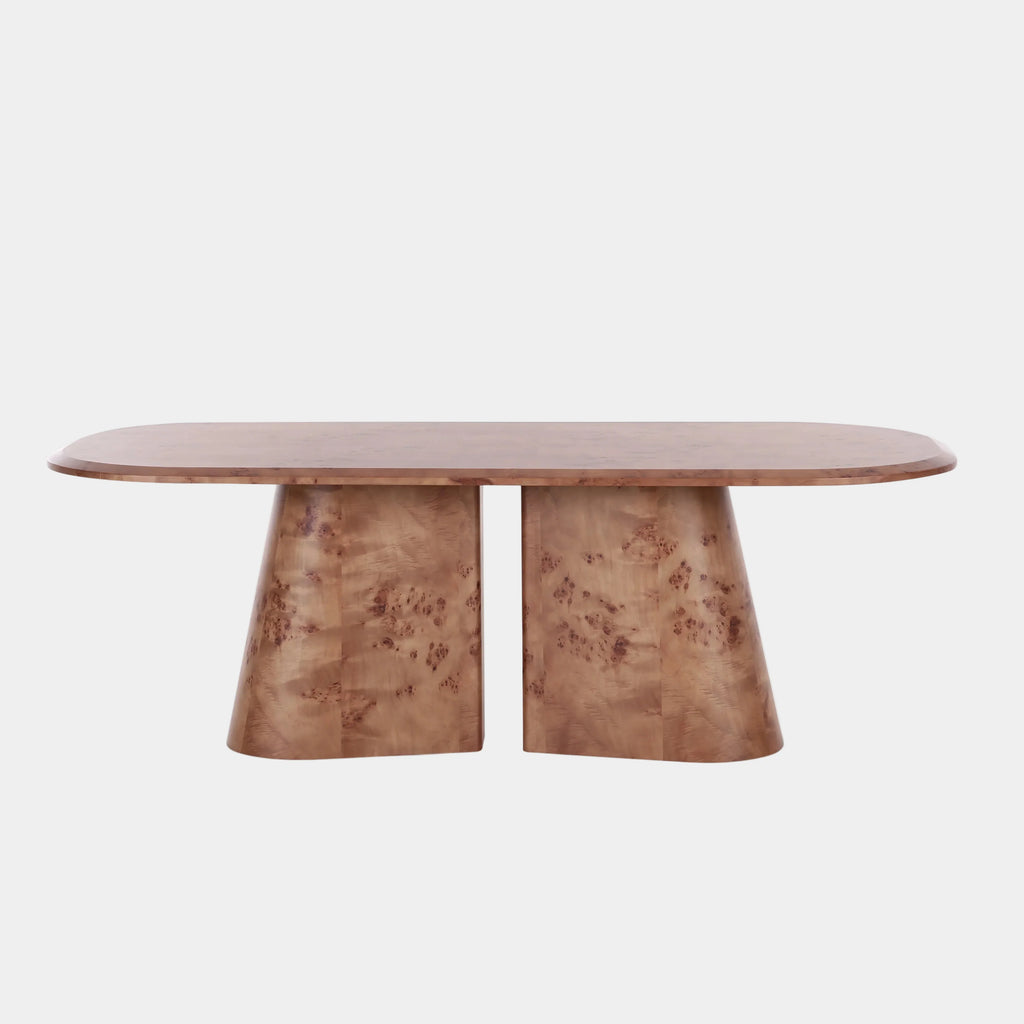 Gladyss 87" Burl Oval Dining Table