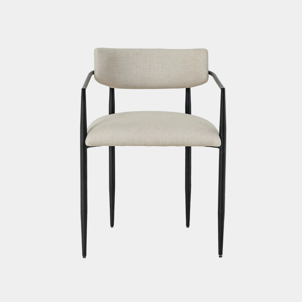 Forte Cream Linen Forged Iron Dining Chair