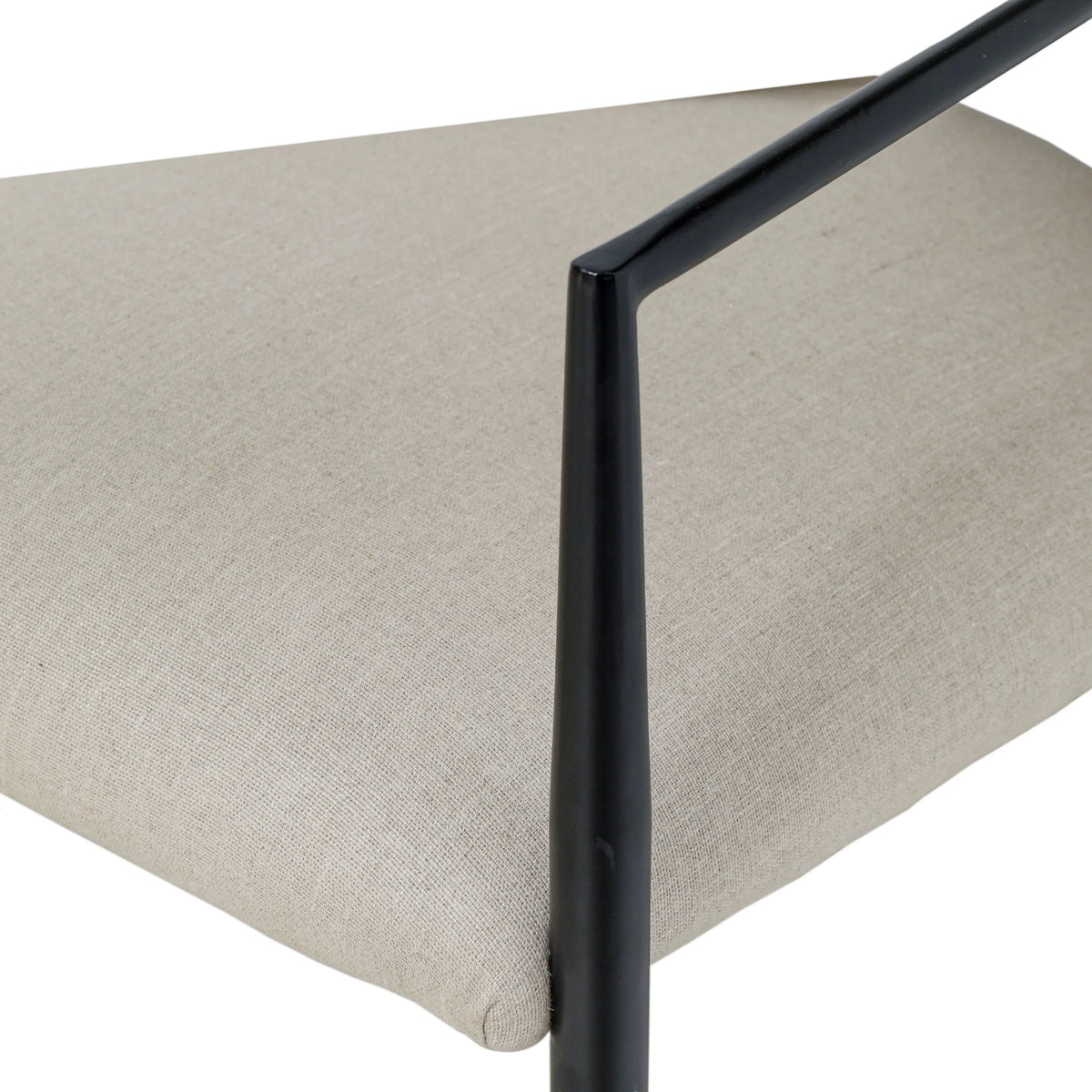 Forte Cream Linen Forged Iron Dining Chair
