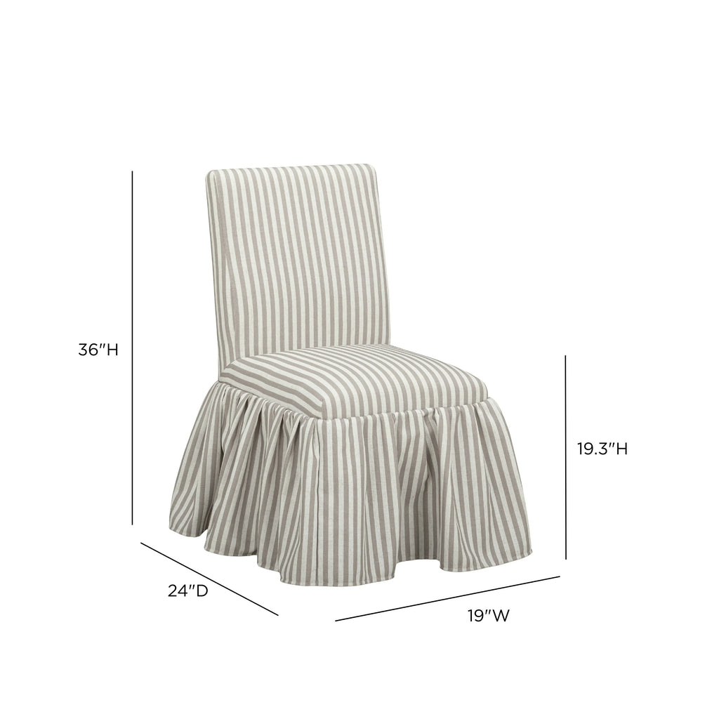 Gertrude Striped Performance Linen Skirted Dining Chair