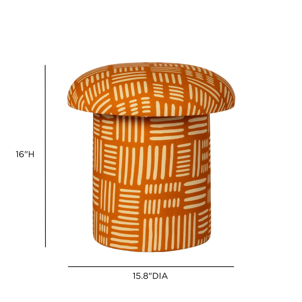 Lucy Print Mushroom Accent Stool