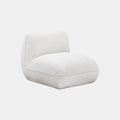 Arezza Stone White Contract-Grade Basketweave Chenille Armless Chair