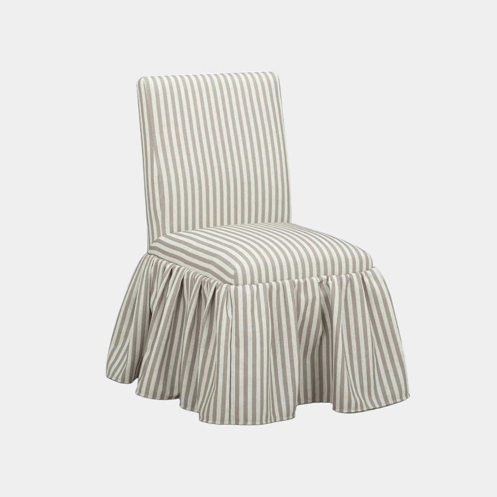 Gertrude Striped Performance Linen Skirted Dining Chair