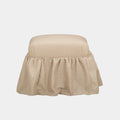 Gertrude Yellow Gingham Performance Linen Skirted Ottoman