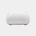Arezza Stone White Contract-Grade Basketweave Chenille Ottoman