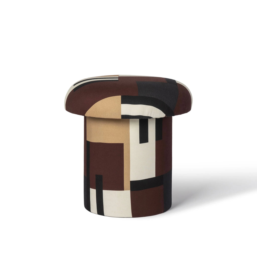 Lucy Print Mushroom Accent Stool
