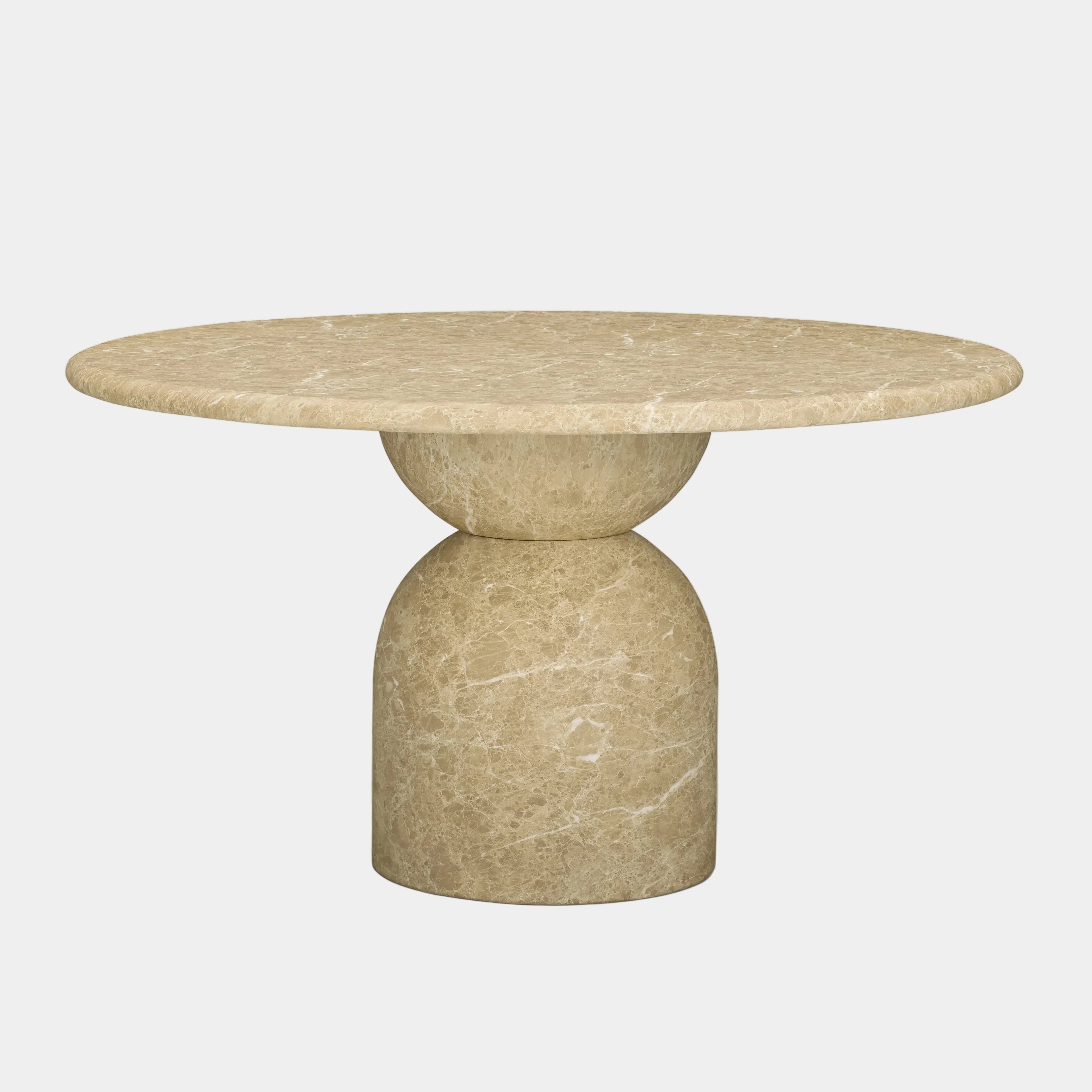 Cynthia 54" Faux Travertine Indoor/Outdoor Concrete Round Dining Table