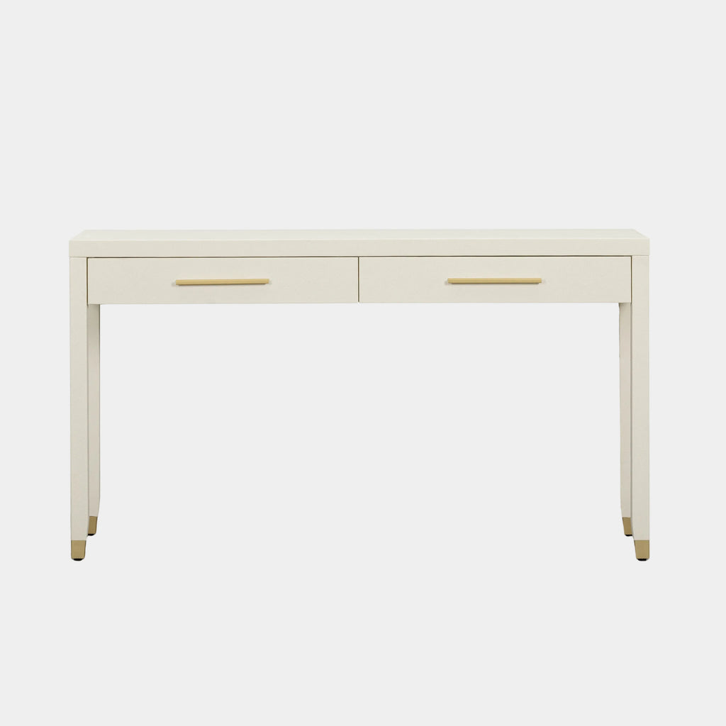 Dani 54" Cream Faux Shagreen 2-Drawer Console Table