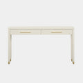 Dani 54" Cream Faux Shagreen 2-Drawer Console Table