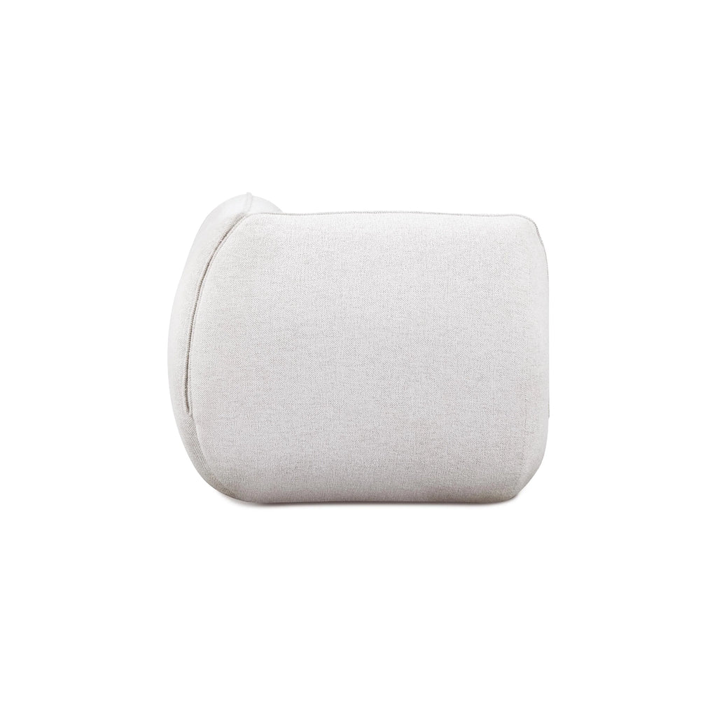Arezza Stone White Contract-Grade Basketweave Chenille Corner Chair